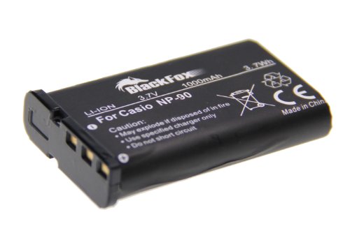 Blackfox BF-NP90 Li-Ion Ersatzakku Typ Casio NP-90 passend für EX-H10/EX-FH100/EX-H15 (3,7V, 1000mAh) von Blackfox