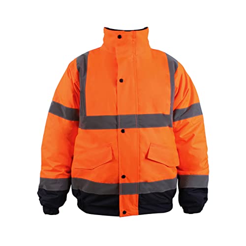 Blackroc zweifarbige Bomberjacke mit hoher Sichtbarkeit, mit wasserdichten versiegelten Nähten, Orange/Marineblau, EN-zertifiziert, S Blackroc zweifarbige Bomberjacke mit hoher Sichtbarkeit, mit wasserdichten versiegelten Nähten, Orange/Marineblau, EN-zertifiziert, S von Blackrock