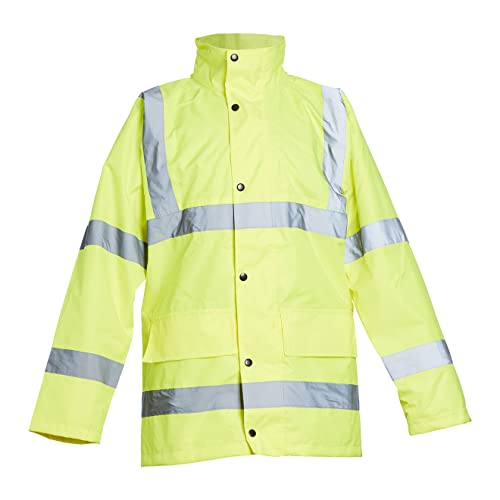 Blackrock Gelbe Warnschutz-Regenjacke, für Herren und Damen, leicht, wasserdicht, Arbeitskleidung, reflektierend, hohe Sichtbarkeit, Sicherheits-Regenmantel, verdeckte Kapuze, Cargotaschen, Blackrock Gelbe Warnschutz-Regenjacke, für Herren und Damen, leicht, wasserdicht, Arbeitskleidung, reflektierend, hohe Sichtbarkeit, Sicherheits-Regenmantel, verdeckte Kapuze, Cargotaschen, von Blackrock