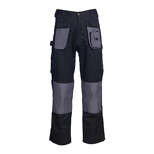Blackrock Herren Arbeitshose, normaler Schnitt, Schwarz (Black/Grey), 44 Zoll von Blackrock