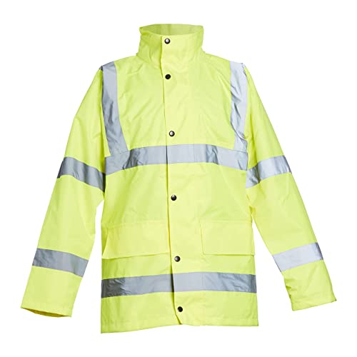 Blackrock Hochsichtbare gelbe Regenjacke, für Herren und Damen, leicht und wasserdicht, reflektierend, hohe Sichtbarkeit, vollständig EN-zertifiziert, Größe L Blackrock Hochsichtbare gelbe Regenjacke, für Herren und Damen, leicht und wasserdicht, reflektierend, hohe Sichtbarkeit, vollständig EN-zertifiziert, Größe L von Blackrock