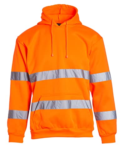 Blackrock Hochsichtbares orangefarbenes Kapuzen-Sweatshirt, für Herren und Damen, sicher und bequem, hohe Sichtbarkeit, reflektierende Sicherheitskleidung, vollständig EN-zertifiziert – Größe L von Blackrock