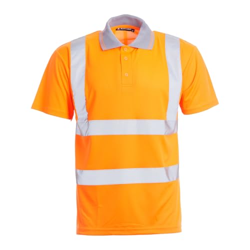 Blackrock Hochsichtbares orangefarbenes Poloshirt, Herren und Damen, leicht und atmungsaktiv, reflektierend, hohe Sichtbarkeit, vollständig EN-Zertifiziert – XL von Blackrock