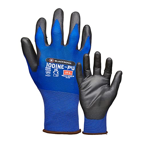 Blackrock Iodine-PU Ultraleichte Arbeitshandschuhe PU Handfläche beschichtet für präzise Handhabung und guten trockenen Griff - Größe 11/2XL von Blackrock