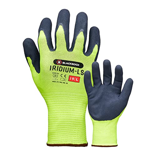 Blackrock Iridium-LS Arbeitshandschuhe, sandig, Latex-Handflächenbeschichtung für hervorragenden Nass- und Trockenhalt und Handhabung, Größe 8/M von Blackrock