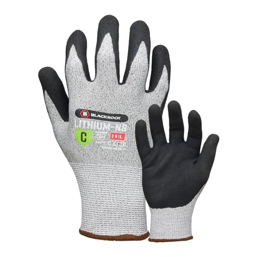 Blackrock Lithium-NS High Cut Resistant Level C Protection Arbeitshandschuhe, Nitrilbeschichtung Dry Grip Herren & Damen, Anti-Cut Stahl und Glasfaser Sicherheitsfutter, Messer, Klingenschutz und von Blackrock