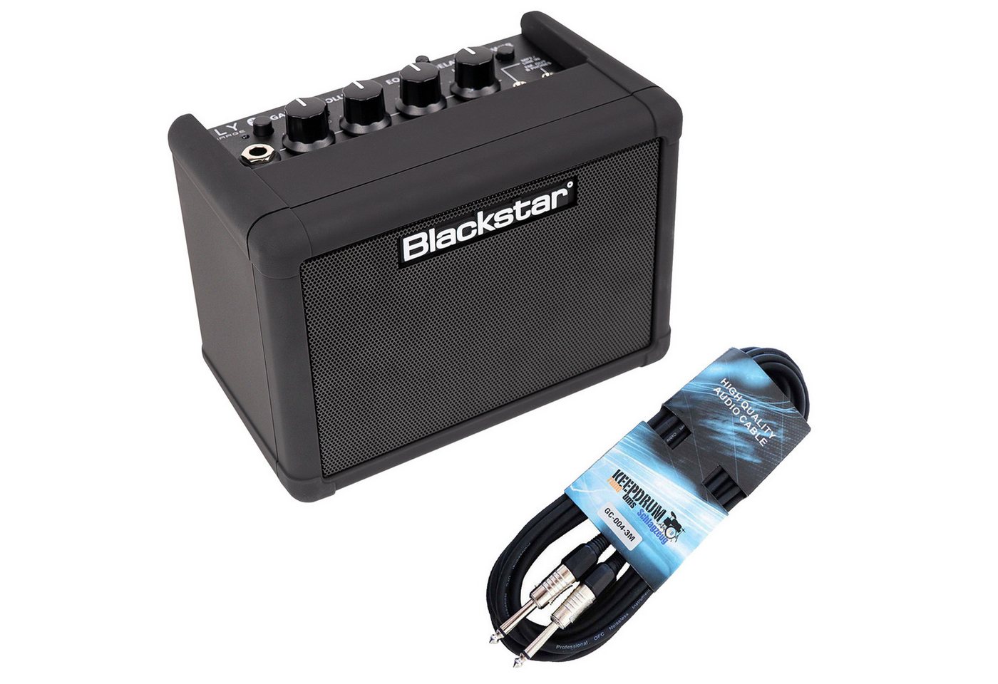 Blackstar Fly 3 Charge Verstärker (Anzahl Kanäle: 2, 3,00 W, mit keepdrum Gitarrenkabel) von Blackstar