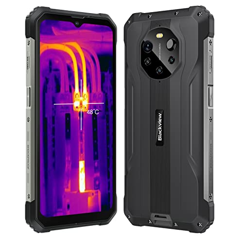 Blackview 5G Wärmebildkamera Outdoor Smartphone Ohne Vertrag BL8800 PRO, 50MP Quad Kamera, Dimensity 700 8GB+128GB, 6.58'' FHD+, 8380mAh Akku 33W Schnellladung, IP68 Robust Handy NFC GPS OTG Schwarz von Blackview