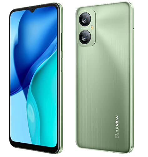 Blackview A52 Android 12 Handy ohne Vertrag, 6,5'' Waterdrop Bildschirm, Octa Core 2GB 32GB (512GB Externe SD), 13MP+5MP, Dual-SIM Smartphone, 5180mAh Akku, Gesicht Entsperren&Fingerabdruck Grün von Blackview