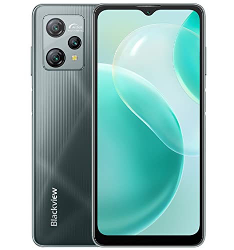 Blackview A53 PRO 4G Handy ohne Vertrag, Helio G35 7GB 64GB(256GB Erweiterbar), 12MP+8MP, 6,5'' HD+ Bildschirm,3 Kartensteckplätze, 5080mAh-Akku,Dual-SIM-Smartphone Android 12, GPS Fingerabdruck Grau von Blackview