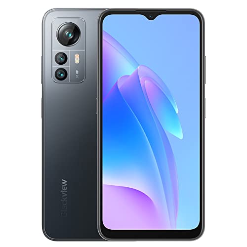 Blackview A85 Handy Ohne Vertrag, 50MP+8MP Kamera, 8GB+128GB, 6.5" HD+ 90Hz, 18W Schnellladung, Dual SIM Android 12 Smartphone, 3 Kartensteckplätze (2 SIM+1 TF-Karte), Fingerabdruck GPS NFC Schwarz von Blackview