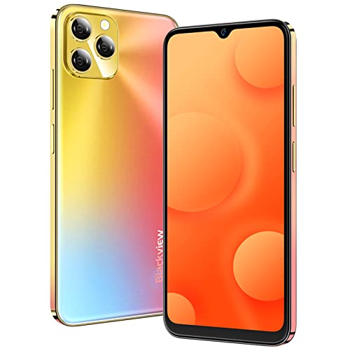Blackview A95 Smartphone Ohne Vertrag, 20MP+8MP Kamera, Helio P70 8GB+128GB, 6,53" HD+ Bildschirm, 4380mAh 18W Schnellladung, Dual-SIM Android 11 Handy, Fingerabdruck-GPS, Box-Lautsprecher, Gold von Blackview
