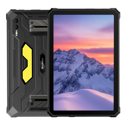 Blackview Active 10 Pro 5G Outdoor Tablet, 30.000mAh Akku, 400lm Campinglicht, 11'' FHD+, Android 14 IP68 Robustes Tablet, 36GB+512GB (2TB Erweiterung), Dual-SIM 5G, 108MP+50MP+20MP, NFC GPS Schwarz von Blackview