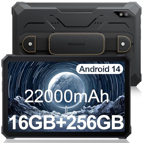 Blackview Active 8 Pro Outdoor Tablet, 16GB RAM+256GB ROM, 2.4K FHD+ 10.36 Zoll, 33W 22000mAh Akku Tablet Android 14, 48MP Kamera, Dual SIM 4G/5G WiFi/NFC/GPS/OTG/IP69K von Blackview