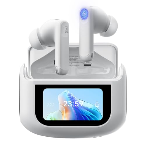 Blackview Bluetooth Kopfhörer mit Touchscreen, Drahtlose In-Ear Kopfhörer mit ANC/ENC Geräuschunterdrückung, IPX7 Wasserdicht, 40 Stunden Akkulaufzeit, Bluetooth 5.4, Tiefer Bass für Anrufe von Blackview