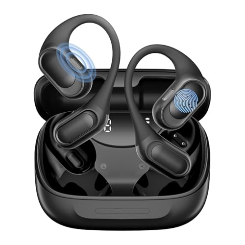 Blackview Bluetooth 5.4 Open-Ear-Kopfhörer mit ENC & KI-Geräuschunterdrückung, IPX7, 10min Schnellladung = 1h Musik, Sport Kopfhörer für Workout/Laufen, kompatibel mit Android/iOS von Blackview