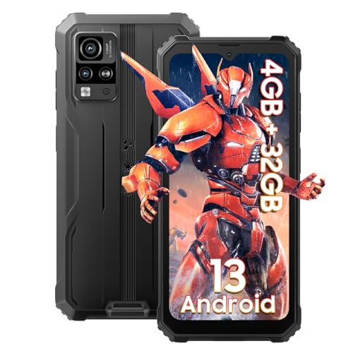 Blackview BV4800 (4GB+32GB) Outdoor Handy Ohne Vertrag, Android 13 Outdoor Smartphone Günstig 6.56 HD+ Dot Display 13MP+5MP Kamera, Baustellenhandy mit 5180mAh Akku, IP68&IP69K/GPS von Blackview