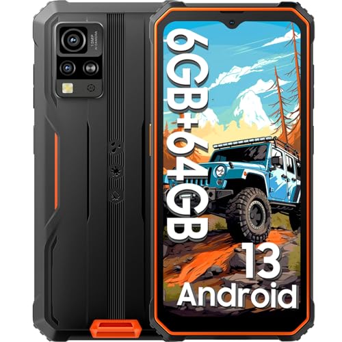 Blackview BV4800 (6GB+64GB) Outdoor Handy Ohne Vertrag, Android 13 Outdoor Smartphone Günstig 6.56 HD+ Dot Display 13MP+5MP Kamera, Baustellenhandy mit 5180mAh Akku, IP68&IP69K/GPS/NFC/Fingerabdruck von Blackview