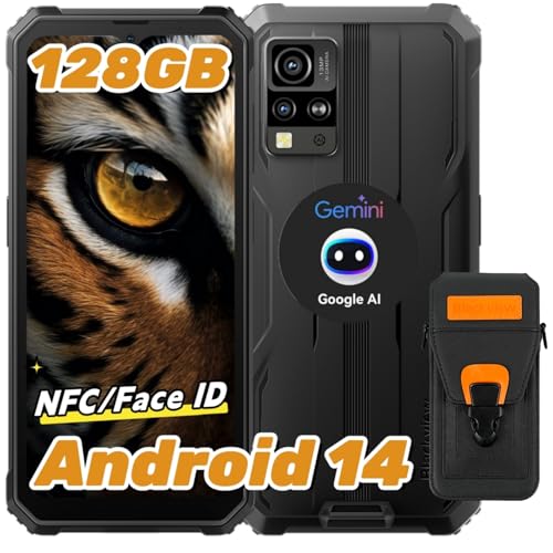 Blackview BV4800 Pro Outdoor Handy Ohne Vertrag Android 14, 12GB+128GB/2TB TF,Outdoor Smartphone, Corning Gorilla 6.56" HD+, IP69K Buastellenhandy 4G Dual SIM,16MP+8MP, NFC/OTG/GPS Mit Schutzhülle von Blackview