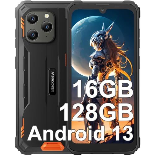 Blackview BV5300 Plus Outdoor Handy Ohne Vertrag Android 13 Outdoor Smartphone 16GB RAM 128GB ROM (1TB Erweiterbar) Outdoor Handy 6.1" HD+ 6580mAh,13MP+5MP, 4G Dual SIM, IP68/IP69K/OTG/GPS/Face ID von Blackview