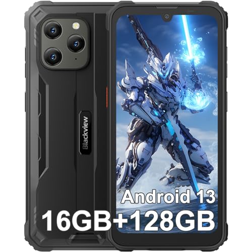 Blackview BV5300 Plus Outdoor Handy Ohne Vertrag Android 13 Outdoor Smartphone 16GB RAM 128GB ROM (1TB Erweiterbar) Outdoor Handy 6.1" HD+ 6580mAh,13MP+5MP, 4G Dual SIM, IP68/IP69K/OTG/GPS/Face ID von Blackview