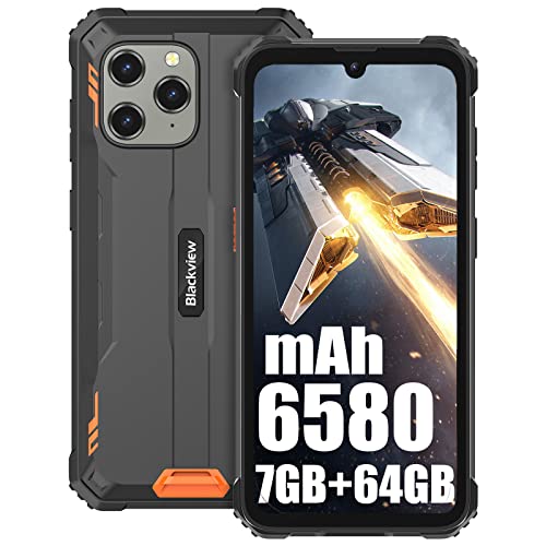 Blackview BV5300 Pro(2023) Handy Ohne Vertrag, 6580mAh Akku Android 12 Outdoor Smartphone, 2.3Ghz Octa Core 7GB+64GB/1TBGB Erweiterbar, 13MP+8MP 6.1" HD+ Display Baustellenhandy, NFC/GPS/IP69K von Blackview