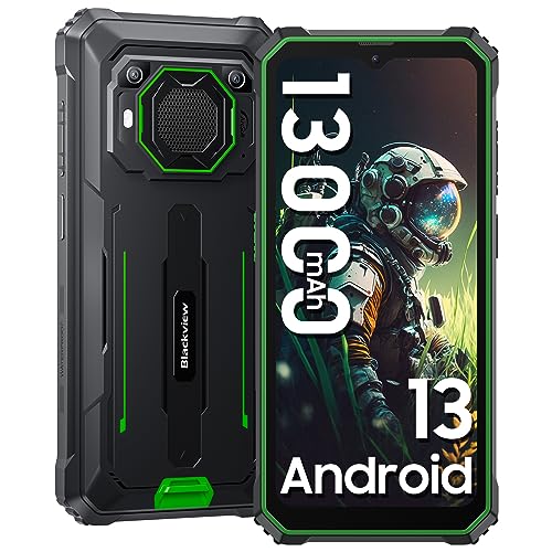 Blackview BV6200(2024) 13000mAh Outdoor Handy Ohne Vertrag, 98db Lautsprecher 6.56" HD+, 64GB/1TB mit 13MP Kamera Outdoor Smartphone, 4G Dual SIM Baustellenhandy Android 13/Face ID/OTG/GPS von Blackview
