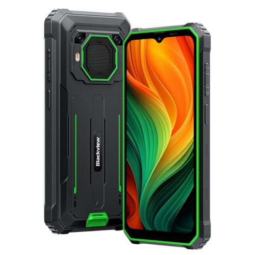 Blackview BV6200 Plus Outdoor Handy, 11000mAh, 24GB+256GB/2TB (2025), Smartphone Ohne Vertrag, 98DB Lautsprecher, 6.56" 90Hz, IP69K Wasserdicht,Baustellenhandy, 16MP+13MP/Dual 4G/OTG/GPS/NFC Grün von Blackview