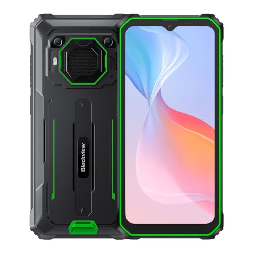 Blackview BV6200 Pro - Outdoor Handy - Android 13-6.5'' Display - 128 GB ROM, 4 GB RAM - MediaTek Helio P35 - Akku 13000 mAh - Kamera mit 13 MP - Grün von Blackview