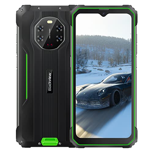 Blackview BV8800 Outdoor Smartphone ohne Vertrag, 6,58’’ 90Hz FHD+ Display, 50MP AI Quad Kamera IR Nachtsicht, Helio G96 8GB+128GB, 8380mAh Akku,IP68 Android 11 Wasserdichtes Handy, GPS NFC Grün von Blackview