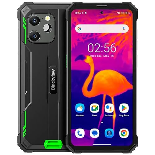 Blackview BV8900 – 6,5-Zoll-FHD+-Smartphone, 8 GB und 256 GB, 64 MP + Wärmebildkamera, 10.000 mAh Akku, Android 13, OctaCore-Prozessor, Grün von Blackview