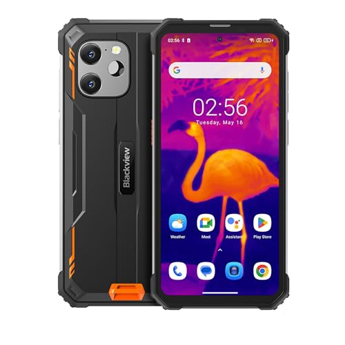 Blackview BV8900 - Smartphone - FLIR Wärmebildkamera Stoßfest - 6.5'' Bildschirm - 256Go ROM / 8Go RAM - 50 MPx Foto, Android 13 - Orange von Blackview