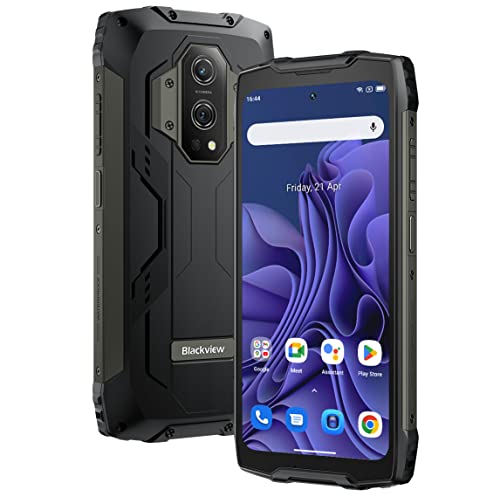 Blackview BV9300 Outdoor Handy ohne Vertrag (40M Laser-Entfernungsmesser), 15080mAh Akku, 21GB+256GB, 6.7'' 120Hz 2.3K Display, 50MP Kamera, IP68 Android 12 Wasserdichtes Smartphone, GPS NFC Schwarz von Blackview