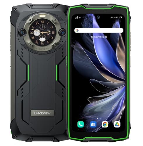 Blackview BV9300 PRO Outdoor Handy ohne Vertrag (100LM Taschenlampe), 24GB+256GB, 15080mAh Akku, 6.7'' 120Hz 2.3K Display, 64MP Kamera, IP68 Android 13 Wasserdichtes Smartphone, GPS NFC Grün von Blackview