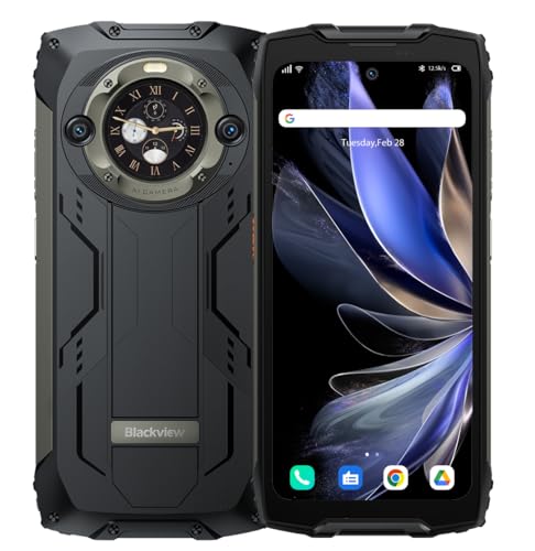 Blackview BV9300 PRO Outdoor Handy ohne Vertrag (100LM Taschenlampe), 24GB+256GB, 15080mAh Akku, 6.7'' 120Hz 2.3K Display, 64MP Kamera, IP68 Android 13 Wasserdichtes Smartphone, GPS NFC Schwarz von Blackview