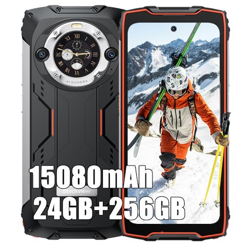 Blackview BV9300 Pro 24GB+256GB Outdoor Handy ohne Vertrag Android 13, MTK G99, 6,7" FHD+ 2.4K, 64MP, 15080mAh, Dual SIM 4G Outdoor Smartphone ohne vertrag, IP68 Wasserdicht NFC OTG GPS, Orange von Blackview