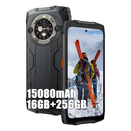 Blackview BV9300 Pro Outdoor Handy ohne Vertrag, 16GB+256GB MTK G99 Octa-Core Android 13 Outdoor Smartphone, 15080mAh(33W), 64MP+32MP, 6,7 Zoll FHD+ Handys, IP68, Dual 4G LTE NFC OTG GPS FM, Schwarz von Blackview