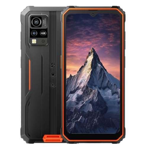 Blackview IP68 Outdoor Handy BV4800 PRO, 12GB+128GB (1TB Erweiterung), 6,56'' HD+ 120Hz, 16MP+8MP+5MP, 3 Kartensteckplätze, Android 14 DUAL SIM Smartphone Robustes, Fingerabdruck, GPS NFC Orange von Blackview