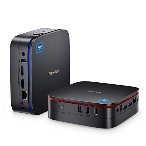 Blackview Mini PC MP60, Mini Computer 16GB DDR4 RAM 1TB SSD, Intel N5095(bis zu 2,9 GHz) Mini Desktop Windows 11, Mini Gaming PC 4K HD Dual HDMI, 2.4G+5.0G Dual WiFi,Gigabit Ethernet, Schwarz von Blackview