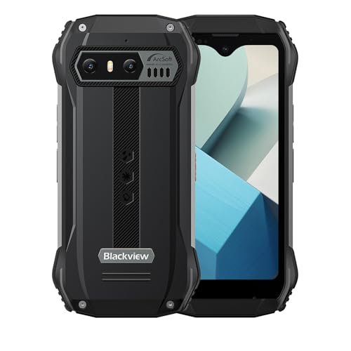 Blackview - N6000 - Handy - Stoßfestes Smartphone mit 256 GB, 8 GB RAM, Android 13, 48 Mpx, Dual SIM - Schwarze Version von Blackview