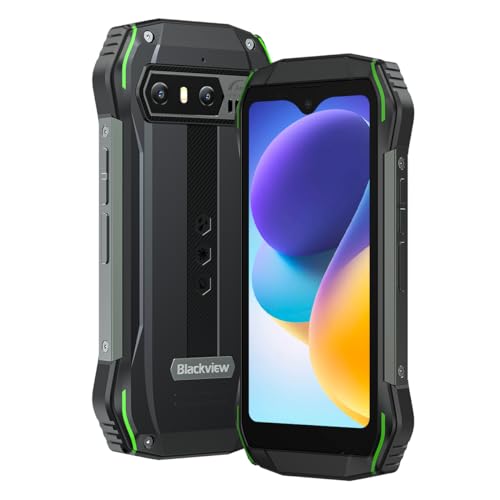 Blackview N6000SE Mini Outdoor Handy ohne Vertrag, 4,3-Zoll-Display, 13MP+8MP Kamera, MTK8788 12GB+128GB, IP68 IP69K Wasserdichtes Android 13 Handy, Handschuhmodus, 3700mAh Akku, GPS NFC Grün von Blackview