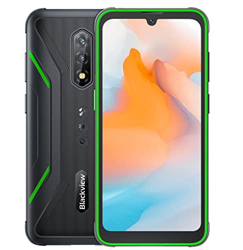 Blackview Outdoor Handy Ohne Vertrag BV5200, ArcSoft® 13MP+5MP, 4GB+32GB(1TB Erweiterung), Android 12 DUAL SIM IP68 MIL-STD-810H Wasserdichtes Smartphone, 6,1'' HD+, 5180mAh Akku, NFC GPS Grün von Blackview