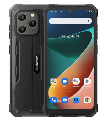 Blackview Outdoor Handy Ohne Vertrag BV5300 PRO, ArcSoft® 13MP+8MP, 7GB+64GB(1TB Erweiterung), 3 Kartensteckplätze, Android 12 DUAL SIM IP68 Wasserdichtes Smartphone, 6,1'' HD+, 6580mAh Akku, Schwarz von Blackview