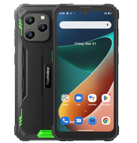 Blackview Outdoor Handy Ohne Vertrag BV5300 PRO, ArcSoft® 13MP+8MP, 7GB+64GB(1TB Erweiterung), 3 Kartensteckplätze, Android 12 DUAL SIM IP68 Wasserdichtes Smartphone, 6,1'' HD+, 6580mAh Akku, Grün von Blackview