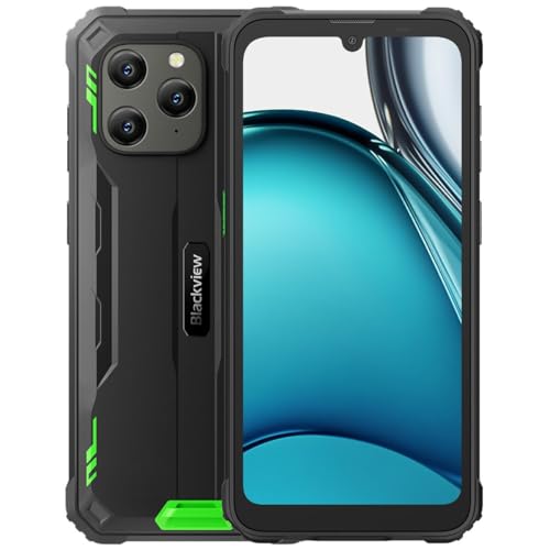 Blackview Outdoor Handy Ohne Vertrag BV5300 Plus, 16GB+128GB(1TB Erweiterung), 13MP+8MP, 3 Kartensteckplätze, Android 13 DUAL SIM IP68 Wasserdichtes Smartphone, 6,1'' HD+, 6580mAh Akku, NFC Grün von Blackview