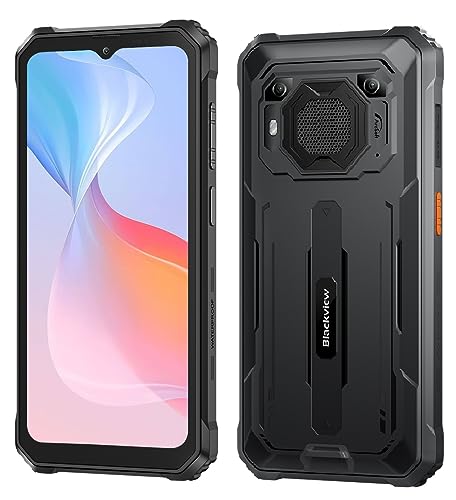 Blackview Outdoor Handy Ohne Vertrag BV6200 PRO, 13000mAh Akku, 8GB+128GB(1TB Erweiterung), 6,56'' HD+, ArcSoft® 13MP+8MP, Android 13 DUAL SIM IP68 MIL-STD-810H Wasserdichtes Smartphone,Schwarz von Blackview