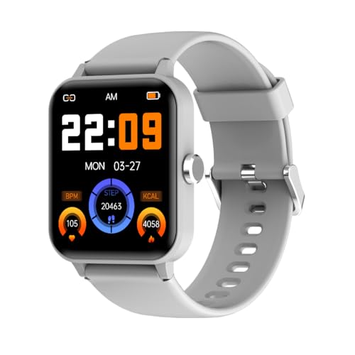 Blackview R30 - Smartwatch Fitnessuhr - 1,83-Zoll-Display - +100 Trainingsmodi - Benachrichtigungen & Anrufverwaltung - 7 Tage Akku-Laufzeit - Farbton Grau von Blackview