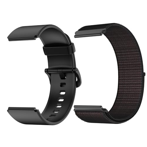 Blackview R50/R30Pro/R30/R3/R8/R3 Pro Smartwatch Ersatzarmbänder (Silikon + Geflecht), Schwarz, 20mm von Blackview