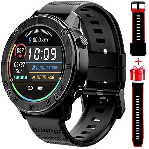 Blackview Smartwatch, Fitness-Uhr mit Herzfrequenz-Blutdruckmessgerät, Sport-Smartwatch mit Schlafüberwachung, 3.3 cm (1.3 Zoll), IP68 wasserdicht, Schrittzähler, Herren, für Android iOS Handy von Blackview