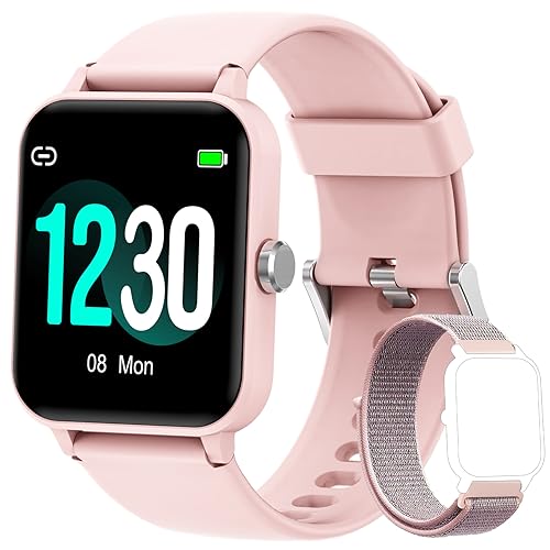 Blackview Smartwatch Damen, Fitness Tracker, 1,85 Zoll HD Voll Touchscreen, Armbanduhr mit Pulsmesser Schlafmonitor, SpO2, Schrittzähler Uhr Sportuhr Stoppuhr Aktivitätstracker für Android iOS, Rosa von Blackview